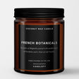 French Botanicals: Scented Candle in Amber Glass, Made with Natural Coconut Wax - Candlefy