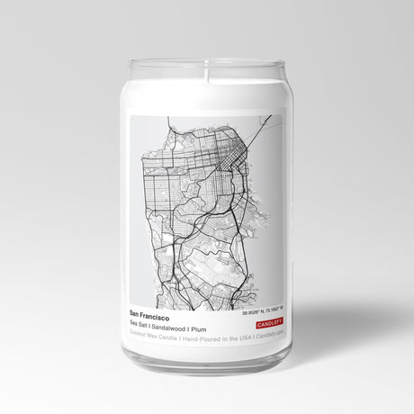 San Francisco City Map Scented Candle - Candlefy