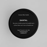 Santal Natural Wax Scented Candle in Black Travel Tin - Candlefy