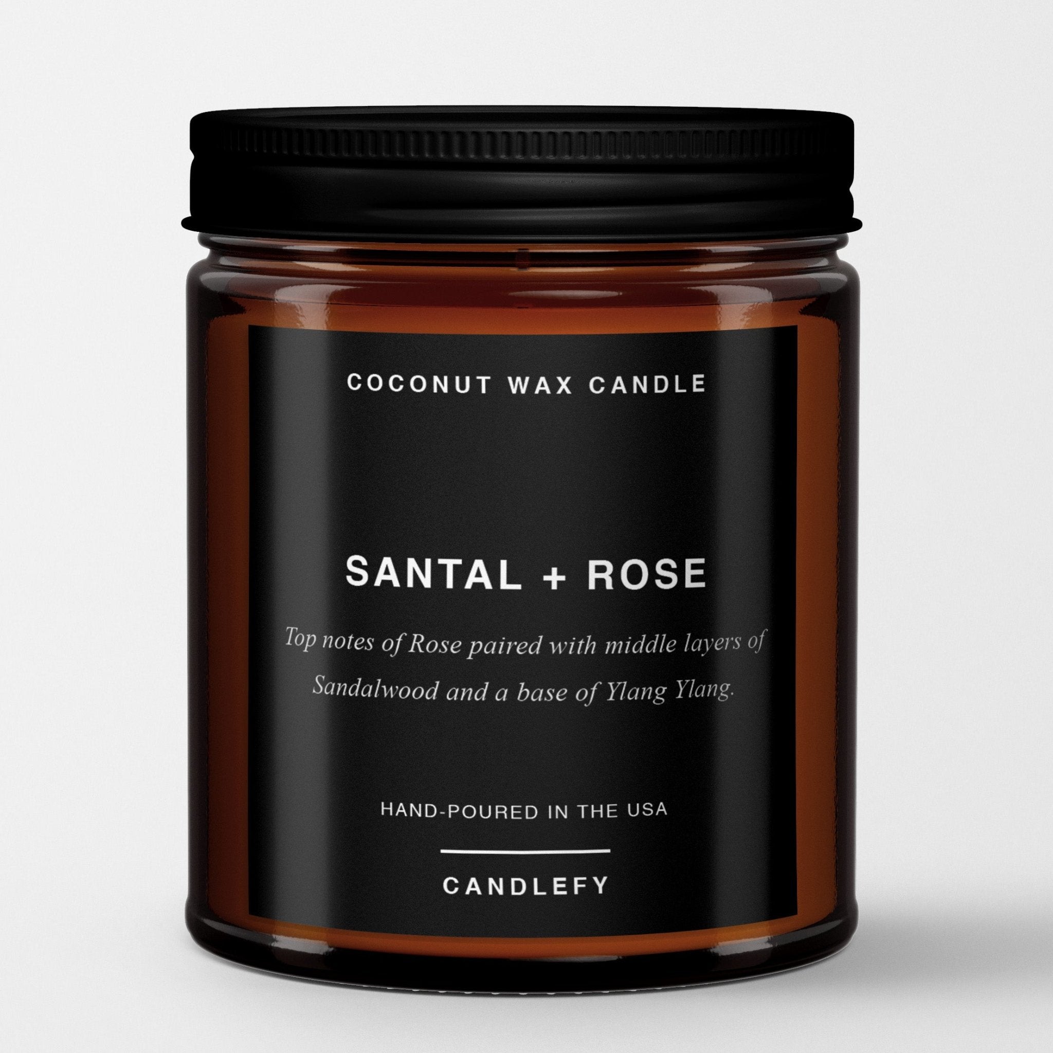 Scented Candle in Amber Glass, Made with Natural Coconut Wax Scented Candle in Amber Glass, Made with Natural Coconut Wax