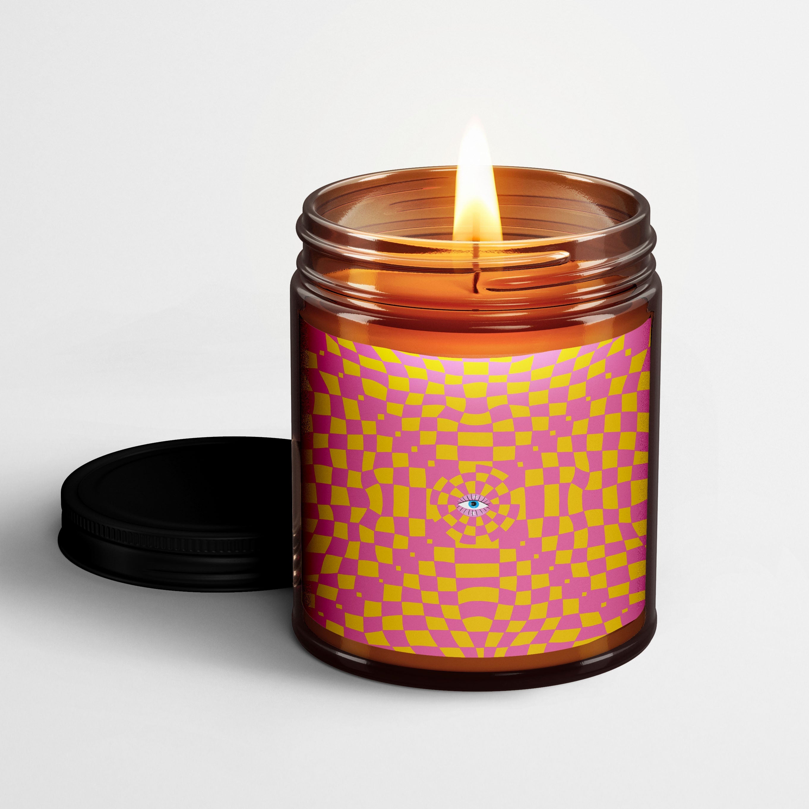 Vivillus Scented Candle in Amber Glass Jar | Strawberry Lemonade | Vivien Keidel