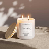 Amber + Moss Scented Candle, Made With Natural Coconut Wax - Candlefy