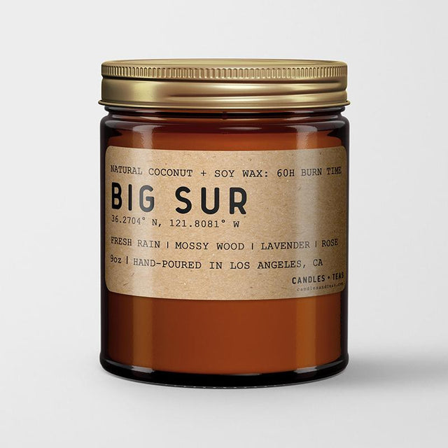 Big Sur: California Scented Candle (Rain, Mossy Wood, Lavender, Rose) - Candlefy