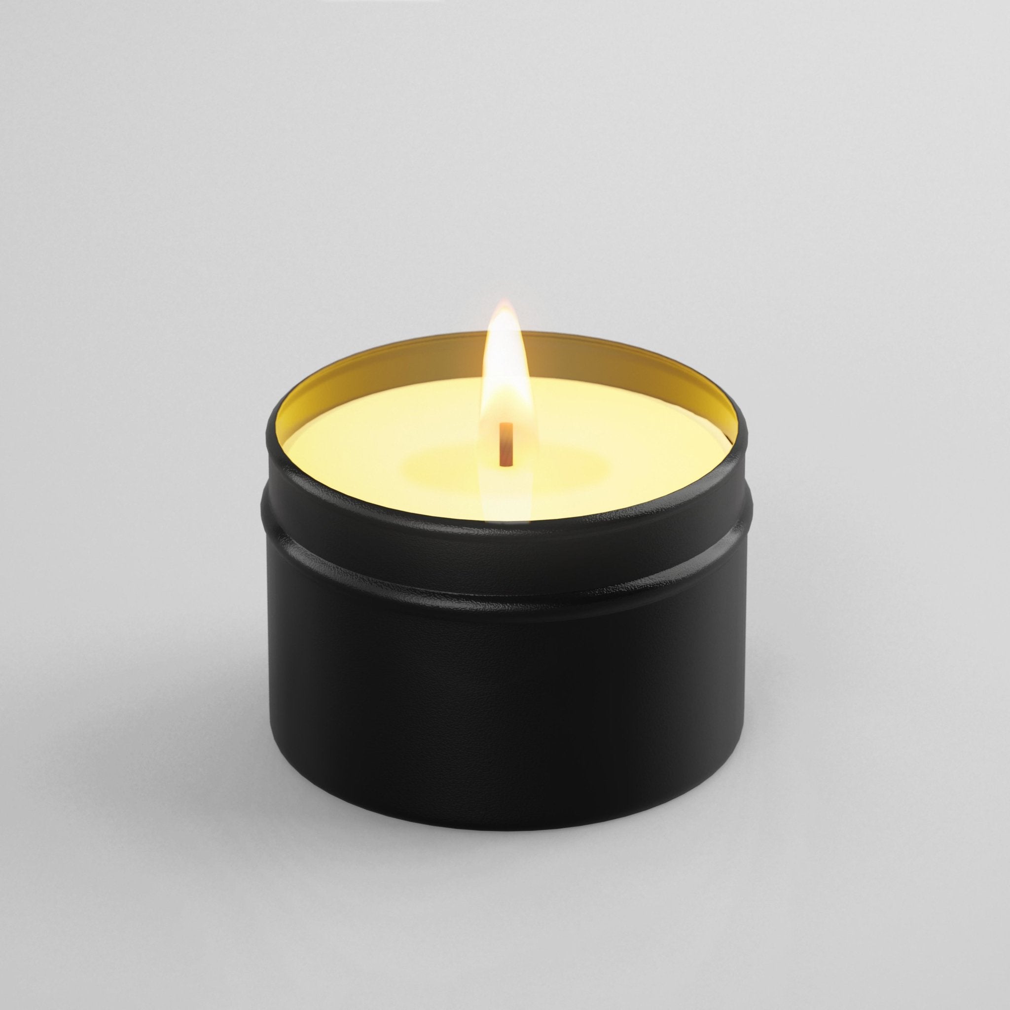Black Currant Natural Wax Scented Candle in Black Travel Tin - Candlefy
