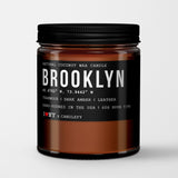 Brooklyn: New York Scented Candle (Teakwood, Dark Amber, Leather) - Candlefy