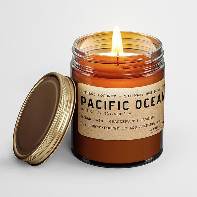 California Coastline Candle Bundle: Big Sur & Pacific Ocean (2-set Natural Wax Candles) - Candlefy