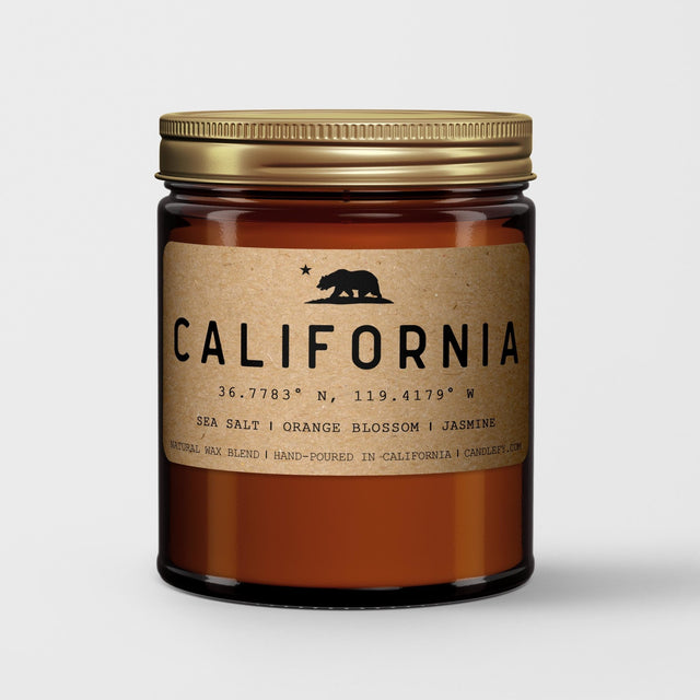 California Golden State Scented Candle (Sea Salt, Orange Blossom, Night Jasmine) - Candlefy