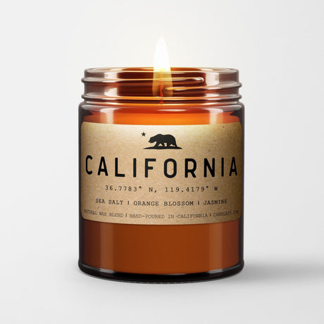 California Golden State Scented Candle (Sea Salt, Orange Blossom, Night Jasmine) - Candlefy