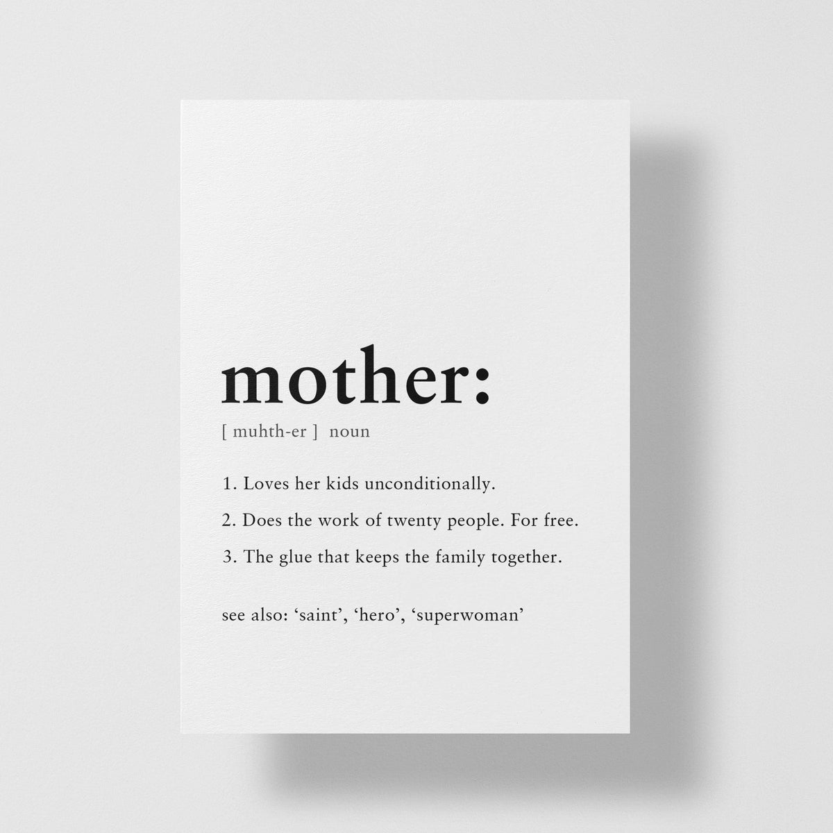 Definition of A Mother Personalized Greeting Card - Candlefy