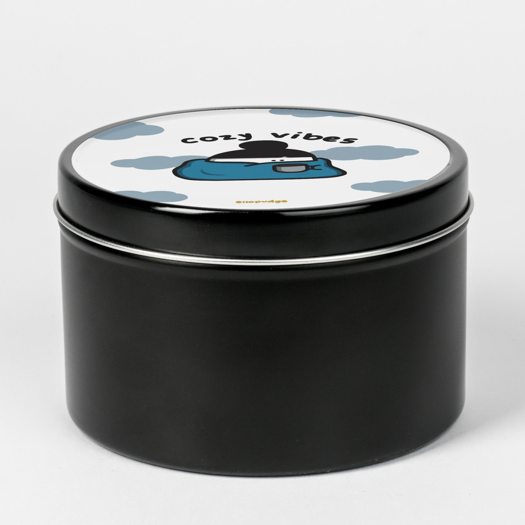Ellopudge Scented Tin Candle: Cozy Vibes - Candlefy