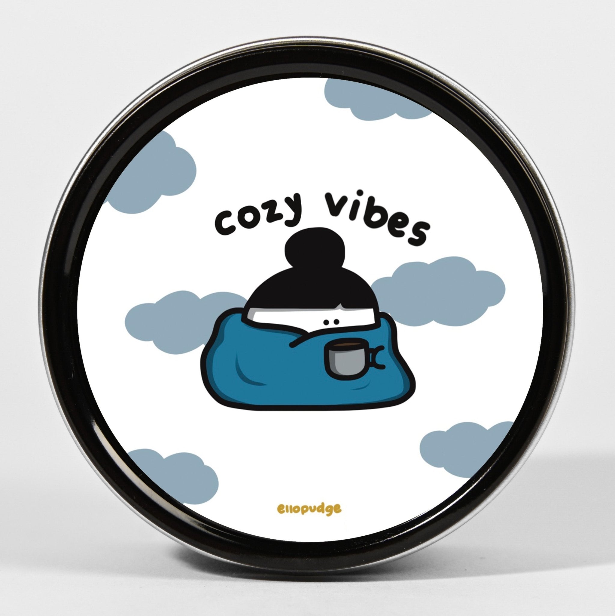 Ellopudge Scented Tin Candle: Cozy Vibes - Candlefy