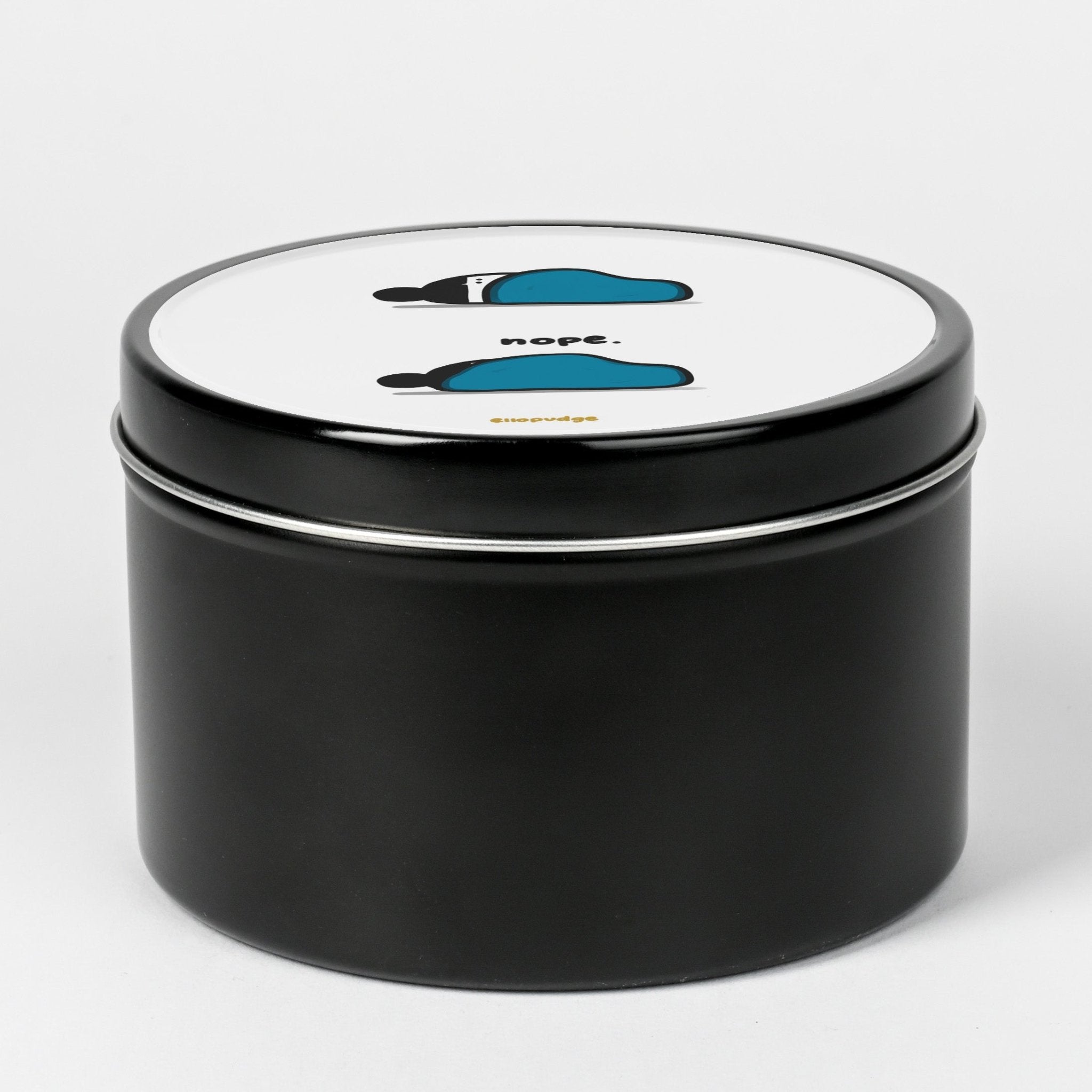 Ellopudge Scented Tin Candle: Nope - Candlefy