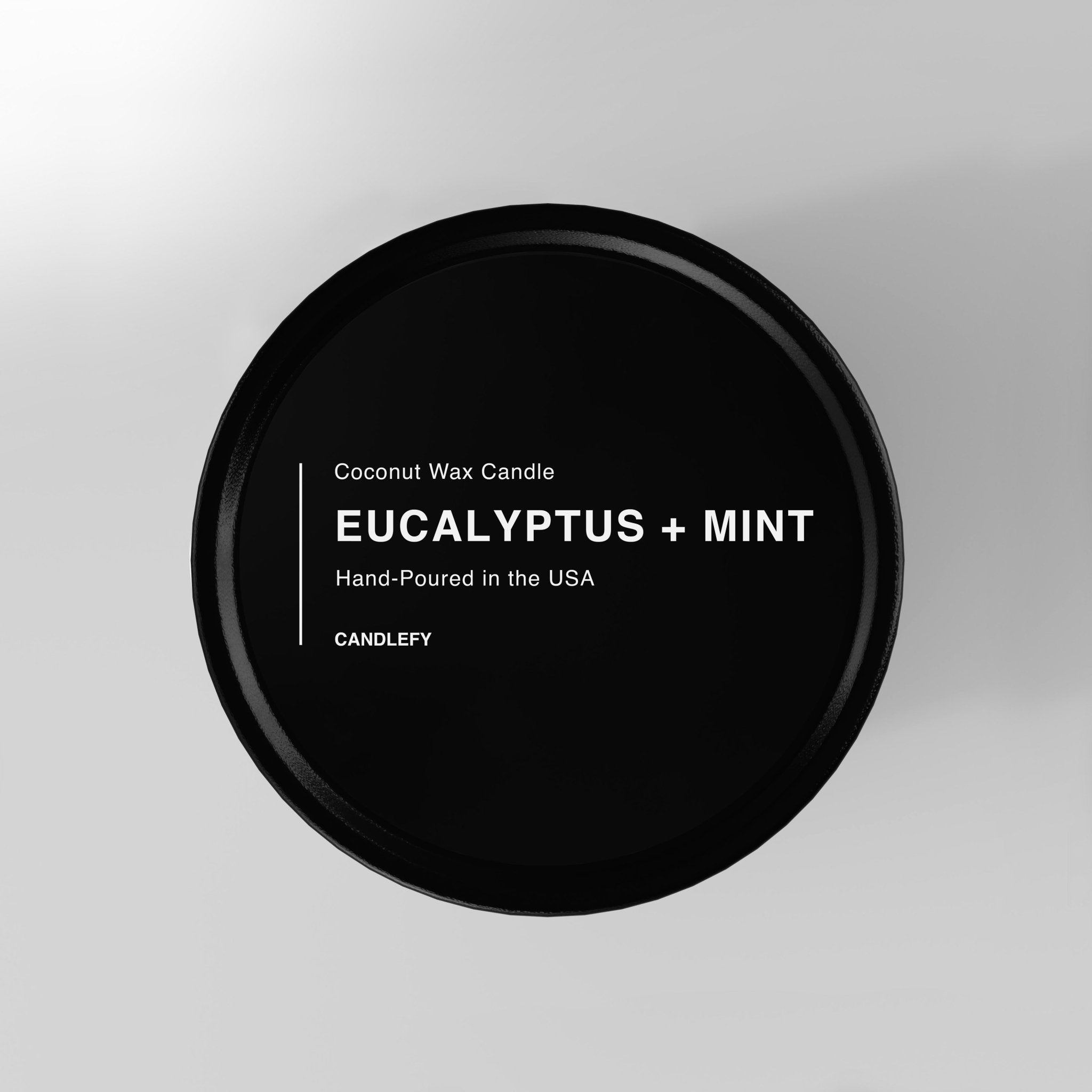 Eucalyptus + Mint Natural Wax Scented Candle in Black Travel Tin - Candlefy