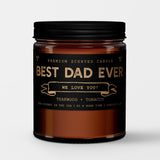 Father's Day Gift Candle: Best Dad Ever (Teakwood + Tobacco) - Candlefy