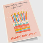 Fire Hazard Birthday Cake Personalized Greeting Card - Candlefy
