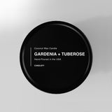Gardenia + Tuberose Natural Wax Scented Candle in Black Travel Tin - Candlefy