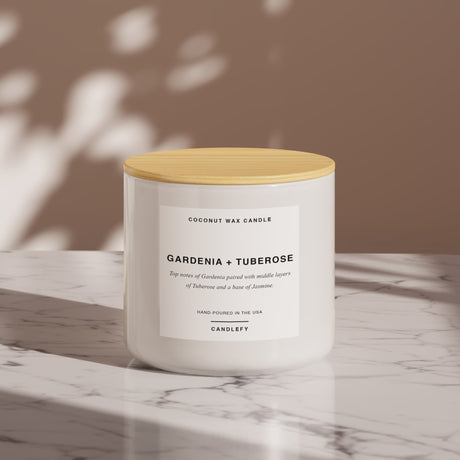 Gardenia + Tuberose Scented Candle, Made With Natural Coconut Wax - Candlefy