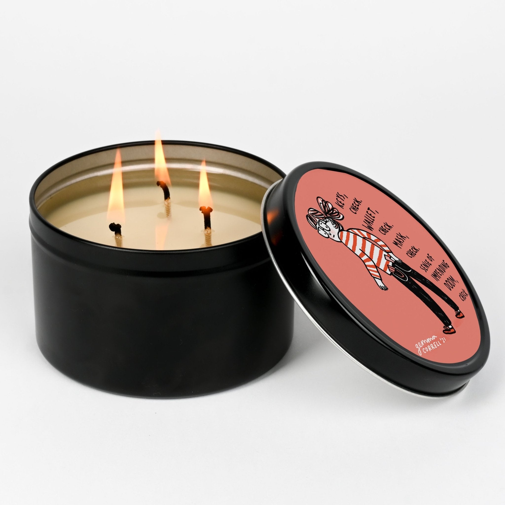 Gemma Correll Scented Tin Candle: Doom - Candlefy