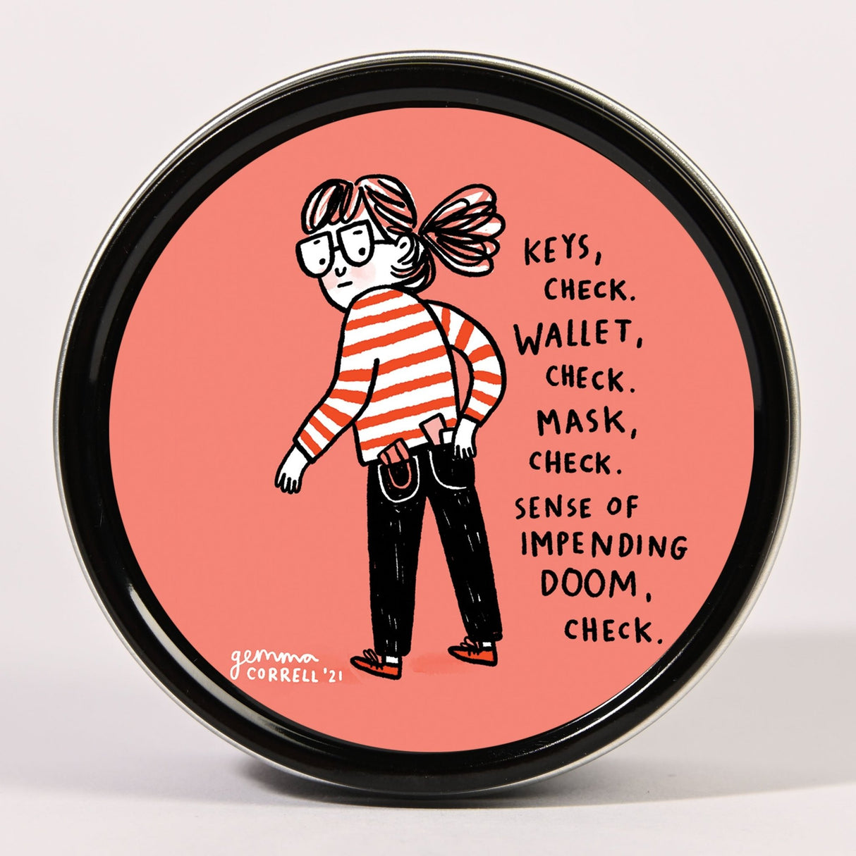 Gemma Correll Scented Tin Candle: Doom - Candlefy