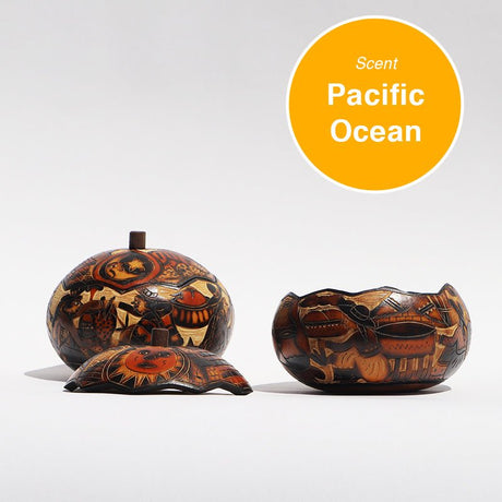 Hand-Carved Peruvian Gourd Candles I Pacific Ocean Scent I 100 Hour Burn-Time - Candlefy