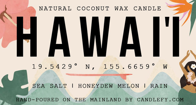 Hawaii Scented Candle (Sea Salt, Honeydew Melon, Rain) - Candlefy