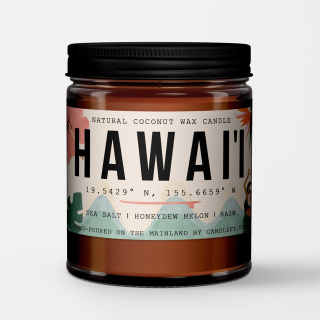 Hawaii Scented Candle (Sea Salt, Honeydew Melon, Rain) - Candlefy