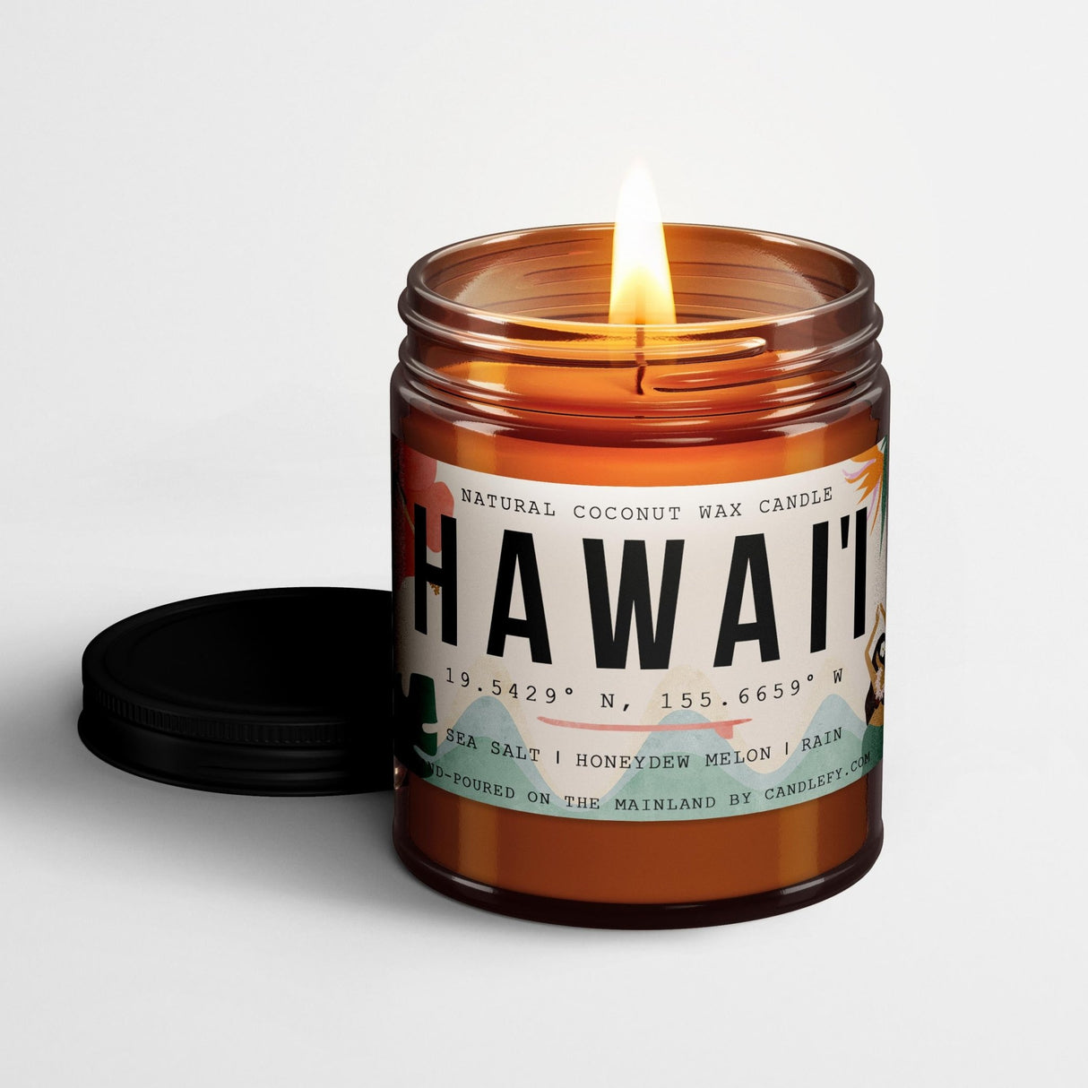 Hawaii Scented Candle (Sea Salt, Honeydew Melon, Rain) - Candlefy