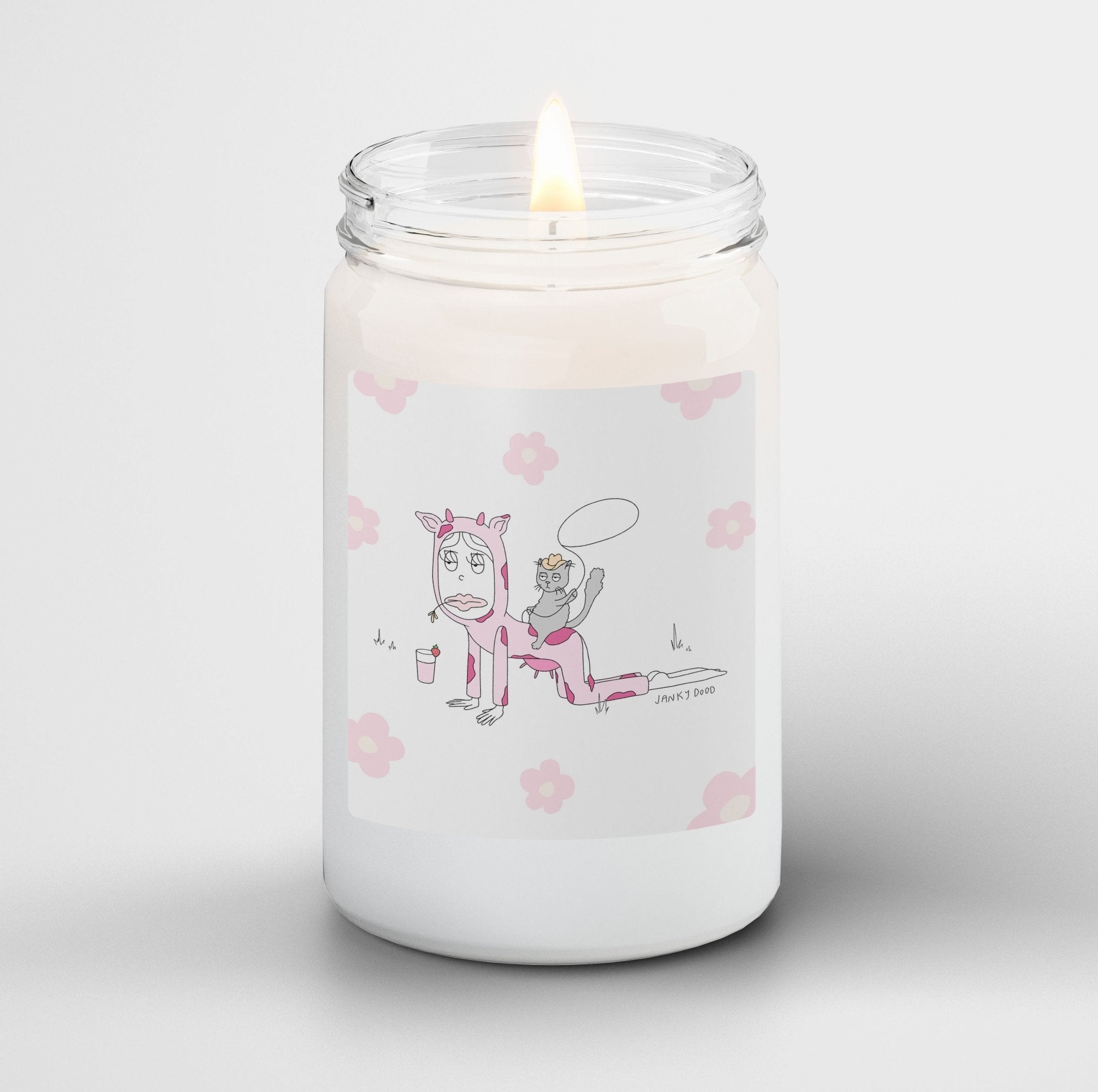 Janky Dood Scented Candle in Mason Jar: Strawberry Cowboy - Candlefy