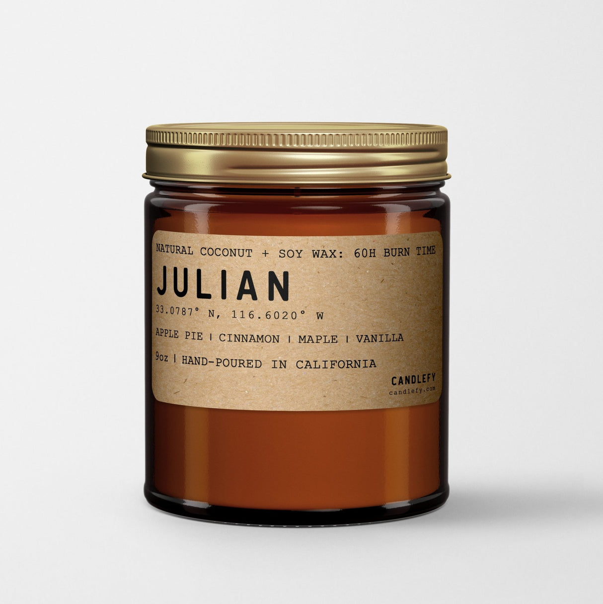 Julian California: Bourbon Apple Pie Scented Candle - Candlefy