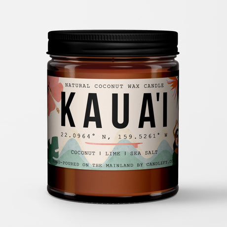 Kauai, Hawaii Scented Candle (Coconut, Lime, Sea Salt) - Candlefy