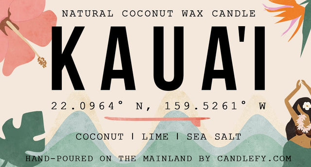 Kauai, Hawaii Scented Candle (Coconut, Lime, Sea Salt) - Candlefy