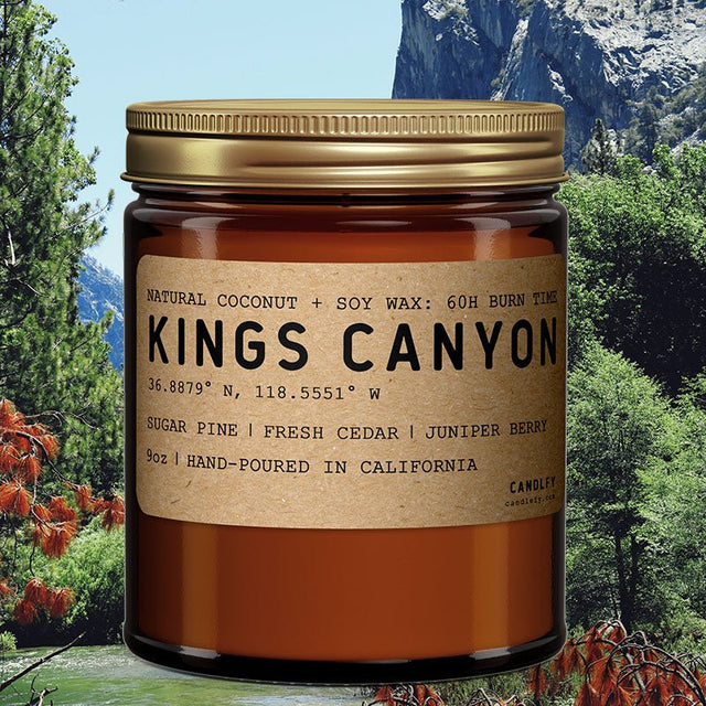 Kings Canyon California Scented Candle (Sugar Pine, Fresh Cedar, Juniper Berries) - Candlefy