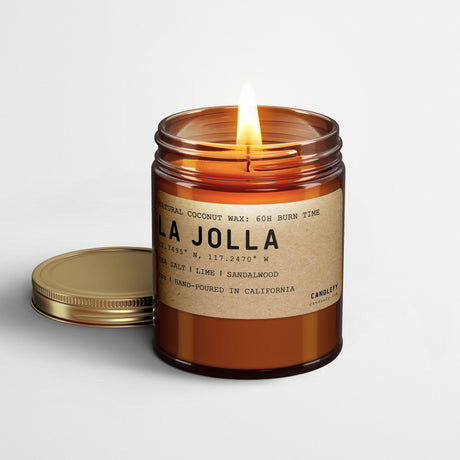 La Jolla: California Scented Candle (Sea Salt, Pineapple, Sage) - Candlefy