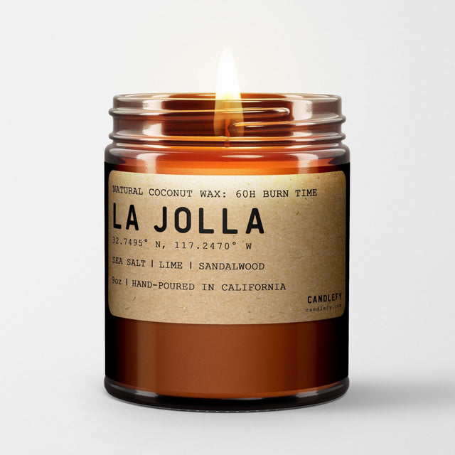 La Jolla: California Scented Candle (Sea Salt, Pineapple, Sage) - Candlefy