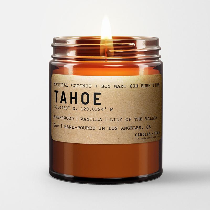 Lake Tahoe: California Scented Candle (Amberwood, Mossy Wood, White Birch) - Candlefy