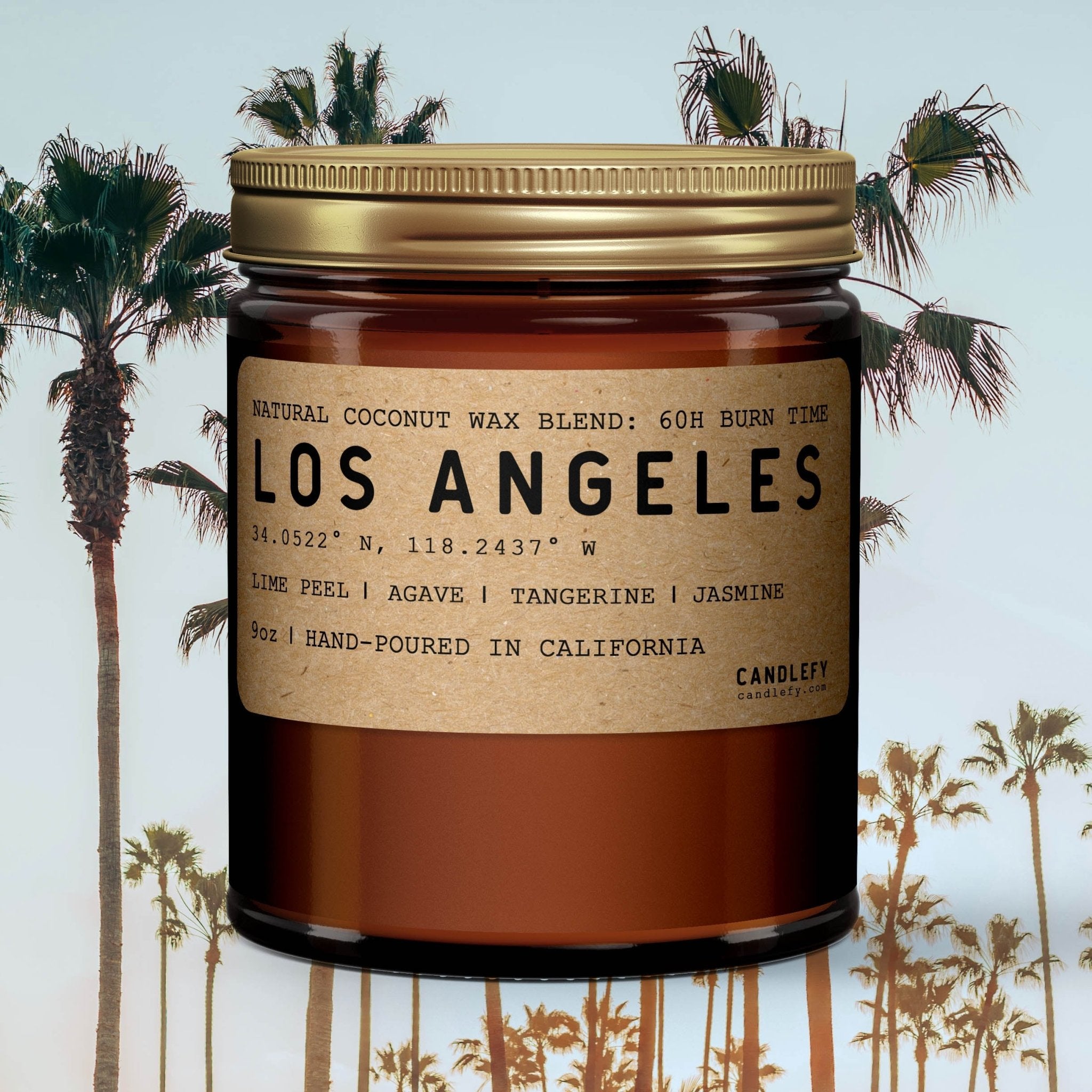 Los Angeles California Scented Natural Wax Candle | Candlefy