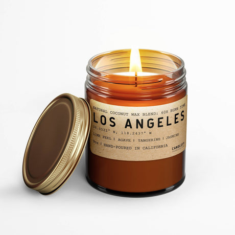 Los Angeles: California Scented Candle (Lime Peel, Agave, Jasmine) - Candlefy