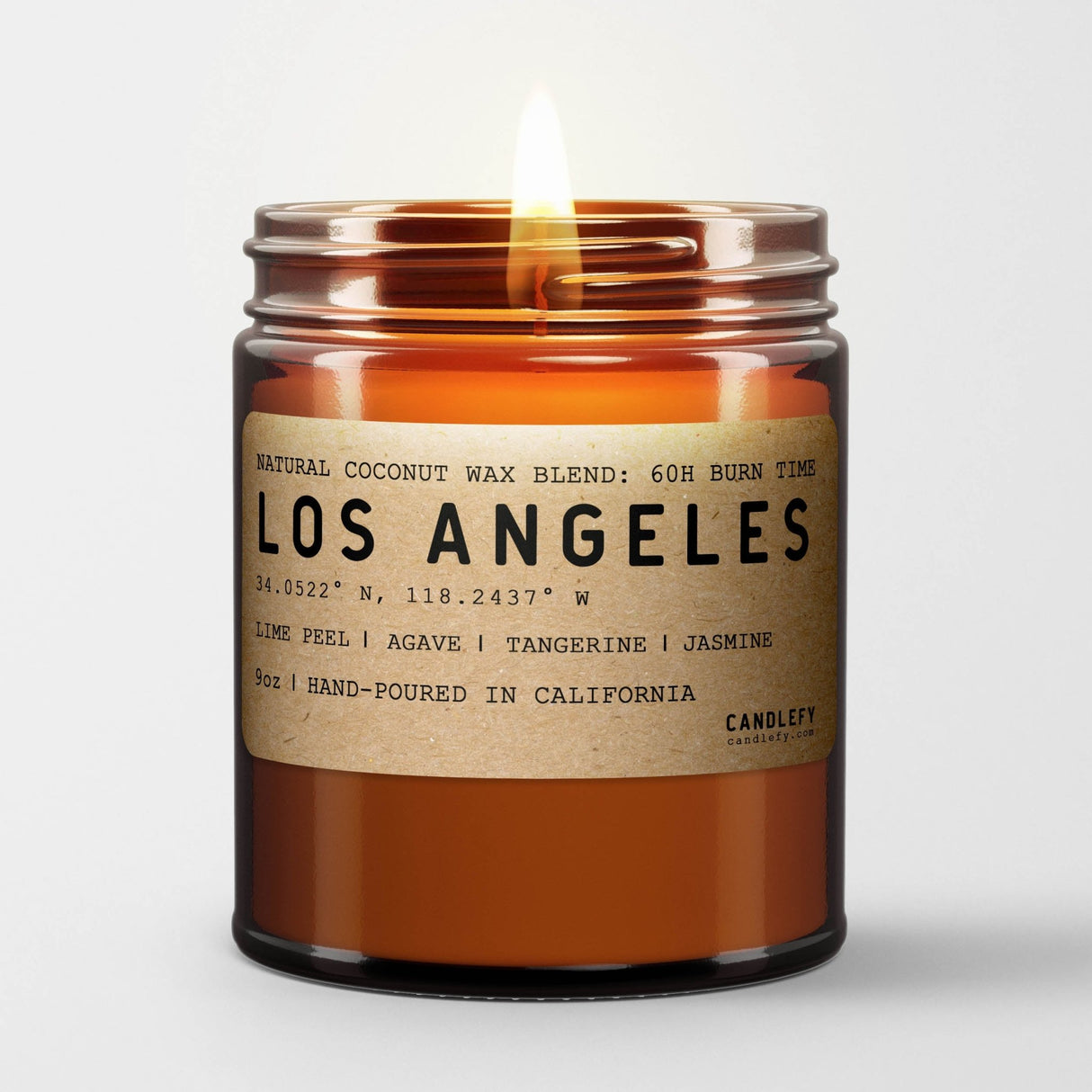 Los Angeles: California Scented Candle (Lime Peel, Agave, Jasmine) - Candlefy
