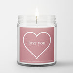 "Love You" Heart Valentine's Day Gift Candle (Sea Salt + Orchid) - Candlefy