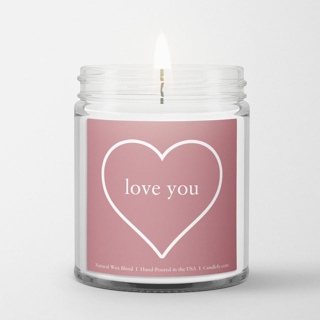 "Love You" Heart Valentine's Day Gift Candle (Sea Salt + Orchid) - Candlefy