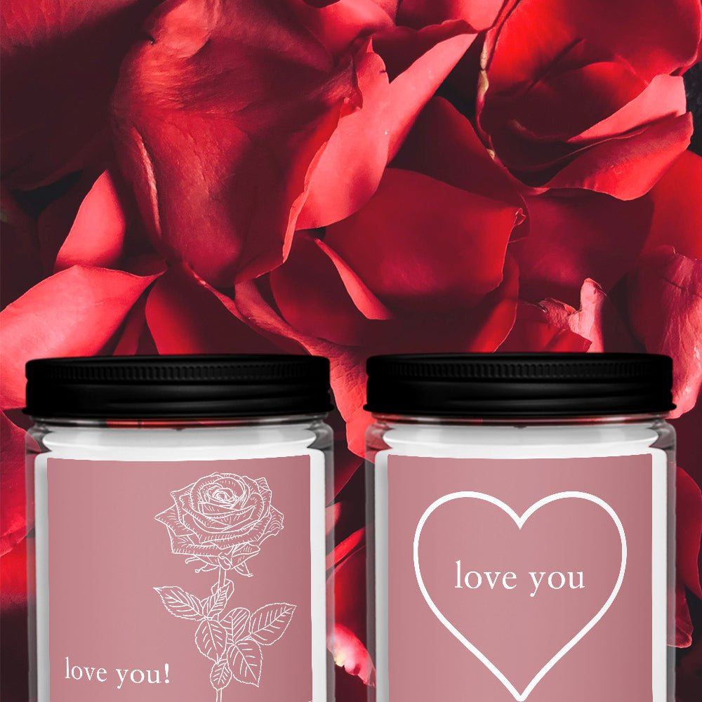Love You Heart Valentine's Day Gift Candle (Sea Salt + Orchid) - Candlefy