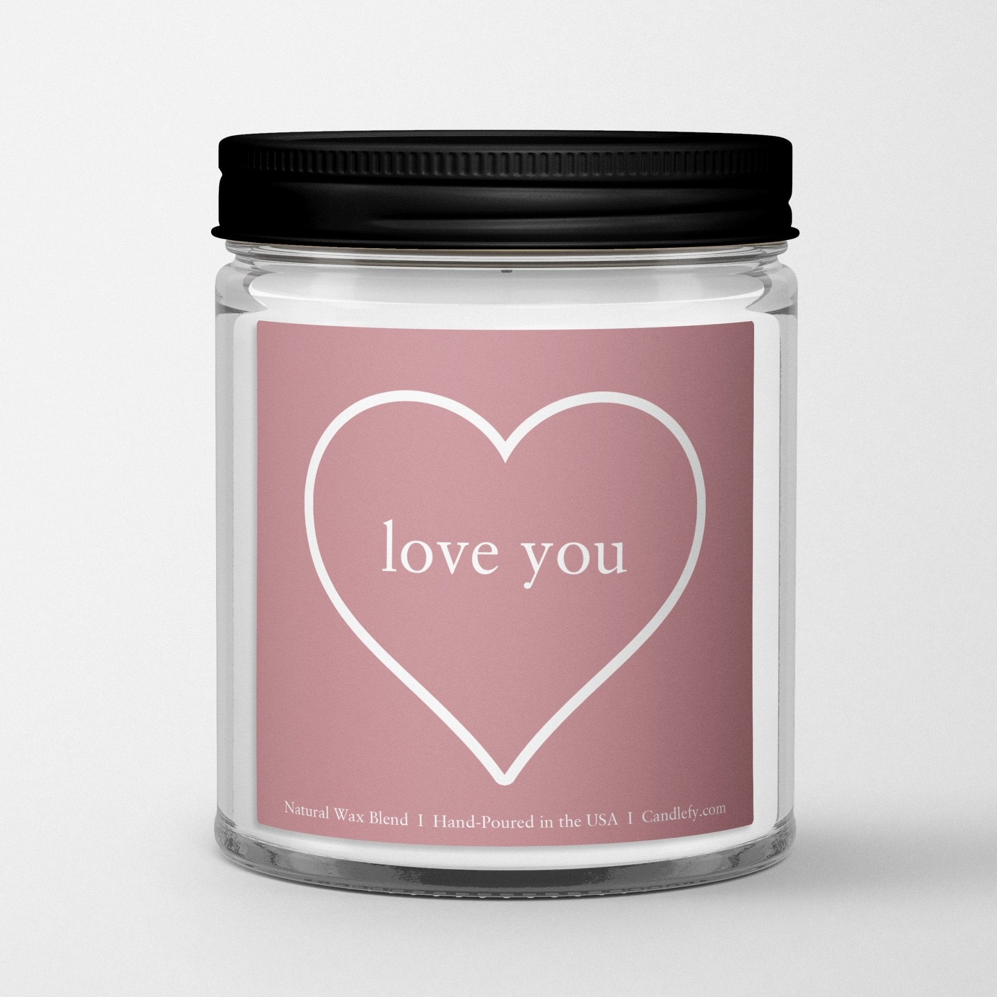 "Love You" Heart Valentine's Day Gift Candle (Sea Salt + Orchid) - Candlefy