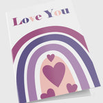 Love You Rainbow Personalized Greeting Card - Candlefy