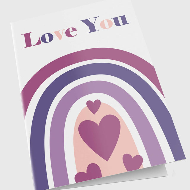 Love You Rainbow Personalized Greeting Card - Candlefy