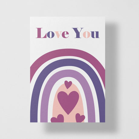 Love You Rainbow Personalized Greeting Card - Candlefy