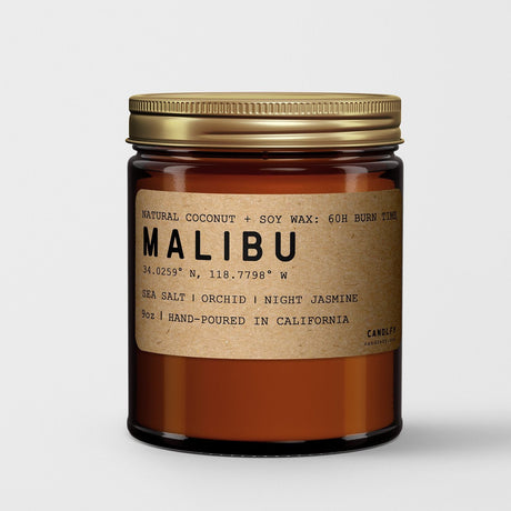 Malibu California Scented Candle (Sea Salt, Orchid, Night Jasmine) - Candlefy