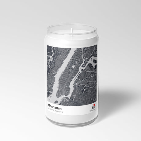 Manhattan, New York City Map Scented Candle - Candlefy