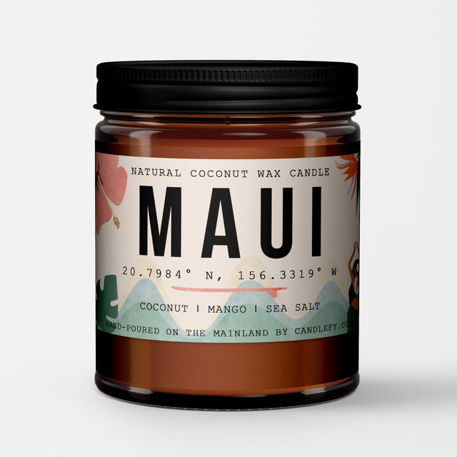 Maui, Hawaii Scented Candle (Coconut, Mango, Sea Salt) - Candlefy