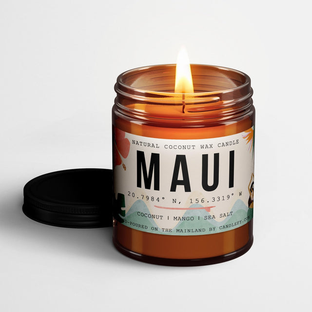 Maui, Hawaii Scented Candle (Coconut, Mango, Sea Salt) - Candlefy