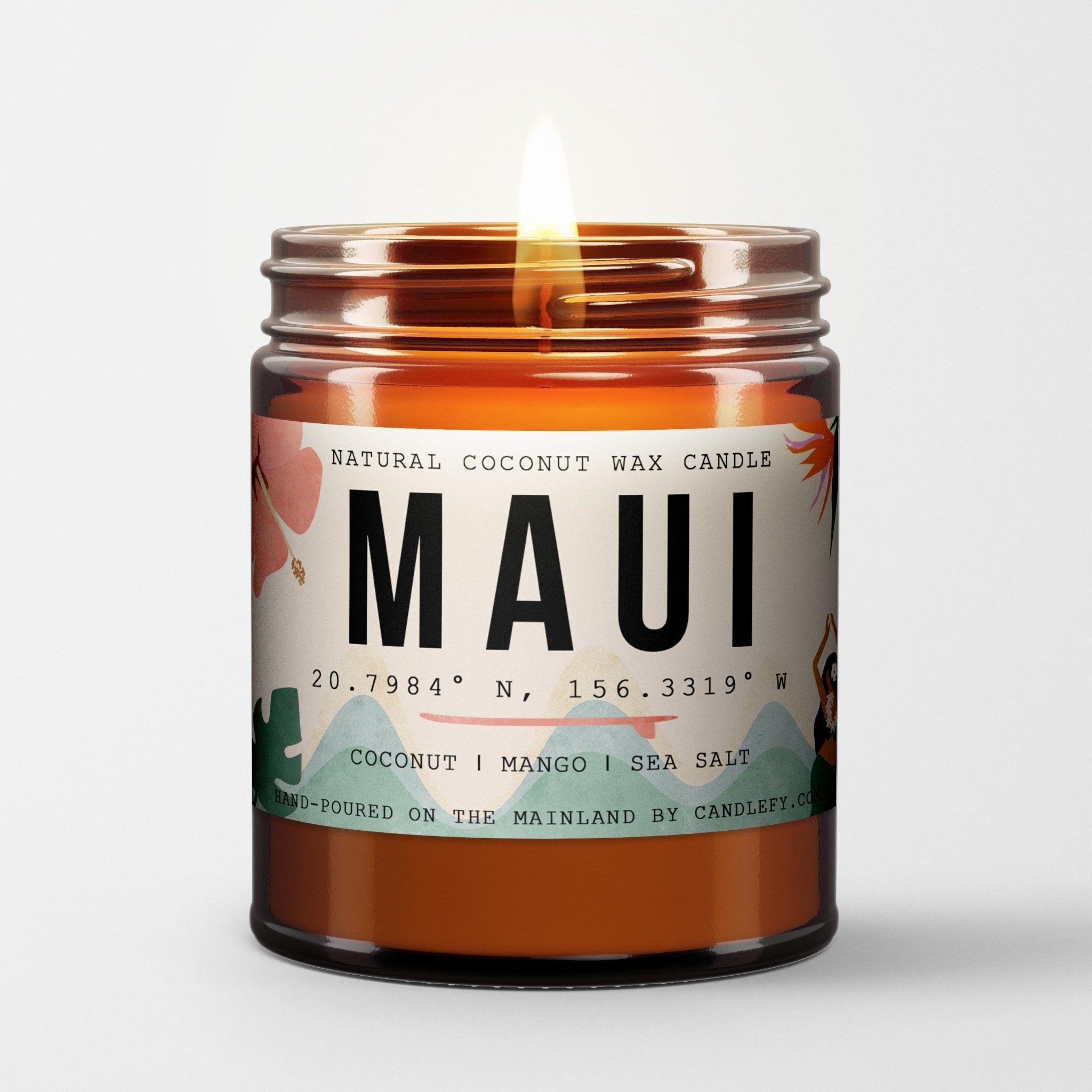 Maui, Hawaii Scented Candle (Coconut, Mango, Sea Salt) - Candlefy